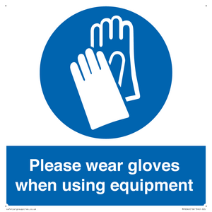 Please wear gloves when using equipment